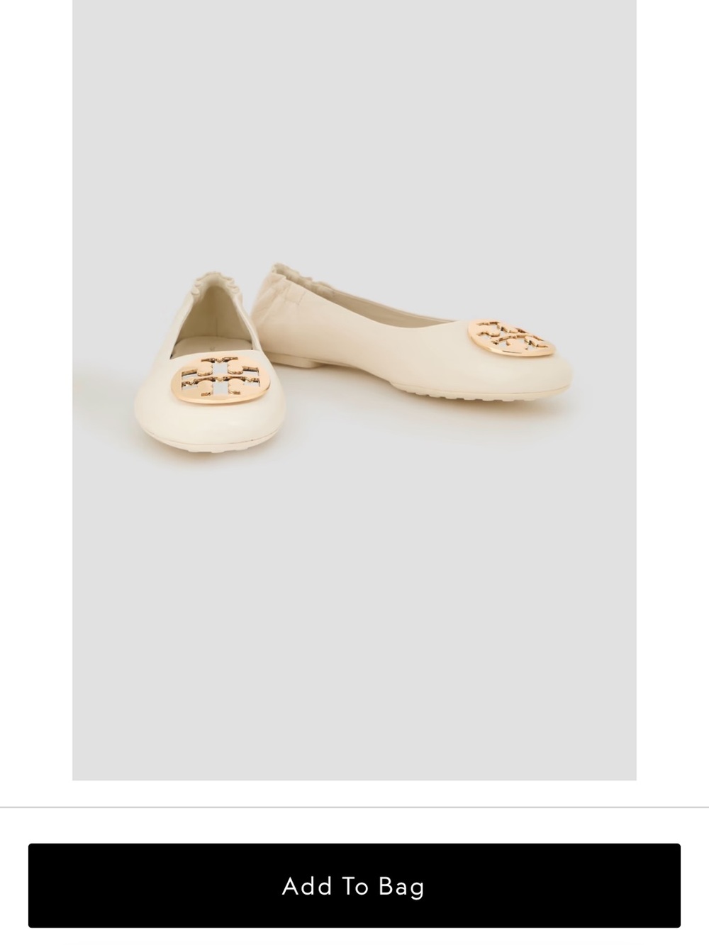 Tory Burch White and Gold Ballet Flat Size 9
